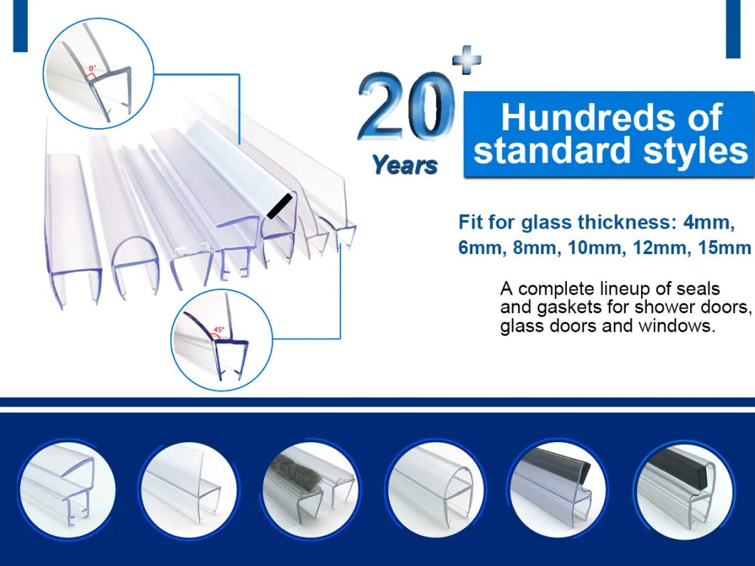 Transparent PVC Magnetic Waterproof Seal Strip Shower Door Seal Strip Gasket