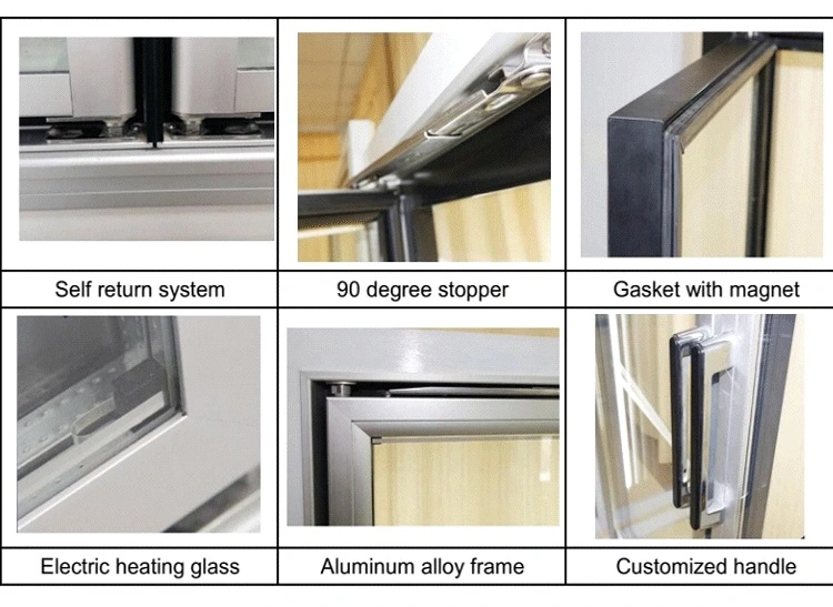 Heated Double Glass Door for Display Cold Room in American