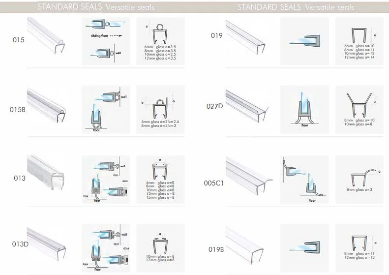 Glass Coupling Magnetic Shower Door Seal Gasket