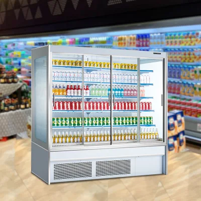 Vertical Shop Retail Refrigerated Glass Door Merchandiser