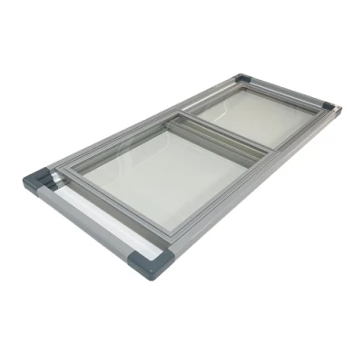 Plastic Frame Chest Sliding Freezer Tempered Glass Door